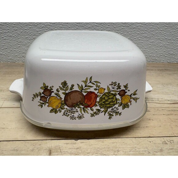 Set Of 2 Corning Ware Spice Of Life Casserole Dish 2 3/4 Cup With Plastic Lids - Picture 10 of 14